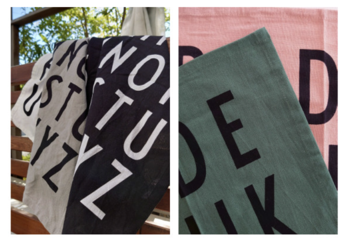 デザインレターズティータオル