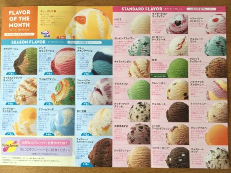 サーティーワンメニュー