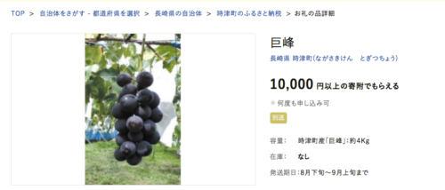 時津ふるさと納税巨峰